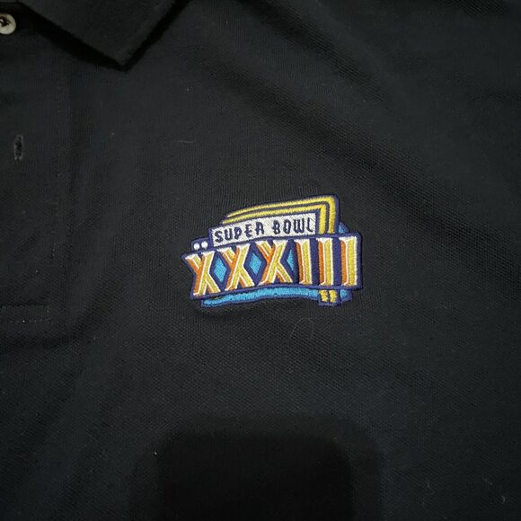 Vintage 1999 Outer Banks Super Bowl XXXIII Polo Shirt Mens XL Black 90's NFL - Picture 4 of 9